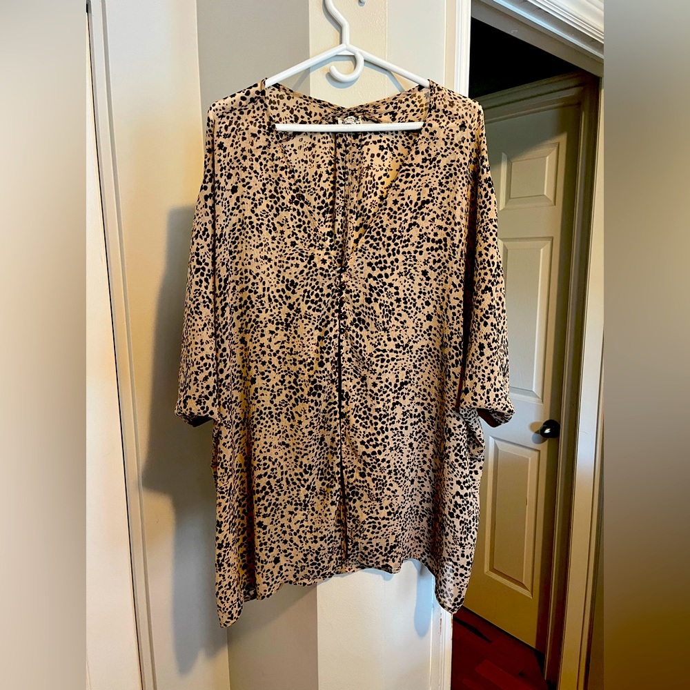 Free People animal print top/cover up